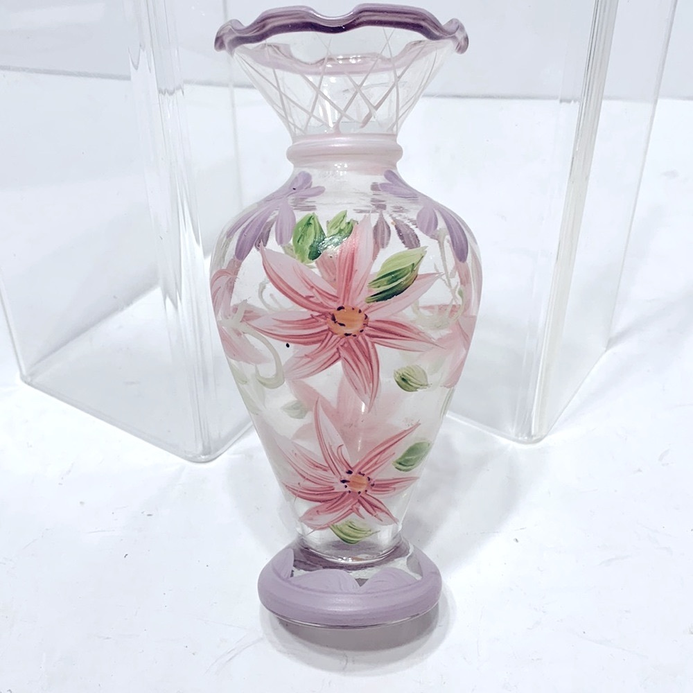 Hand painted floral vase